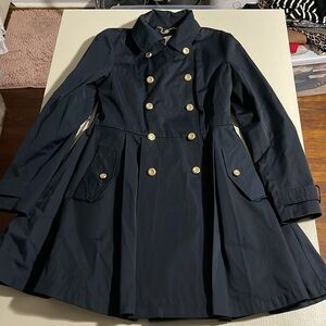 Bebe Black Pleated Bottom Pea Coat- Size Small